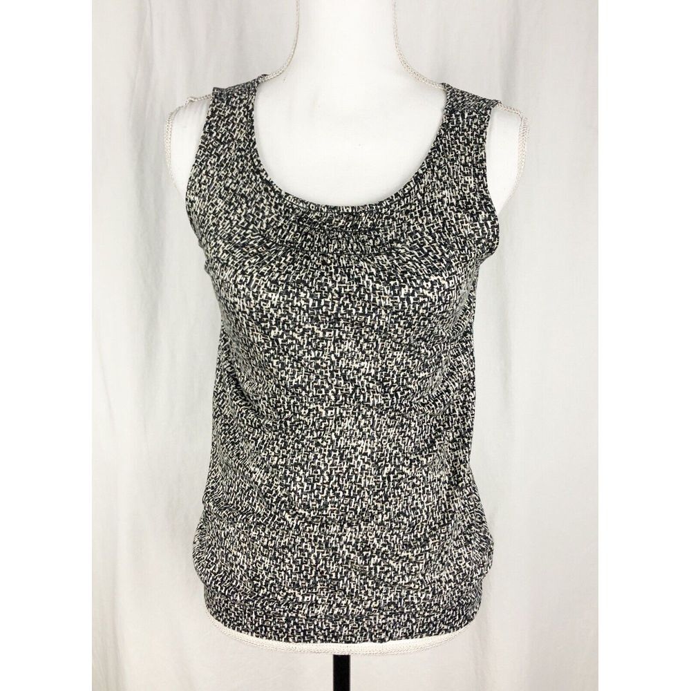 Banana Republic Sleeveless Brown/ Black Geometric Print Top‎ Size XS